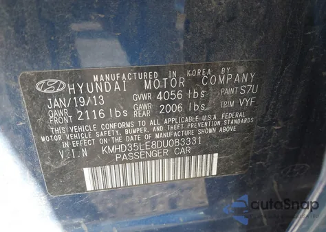 2013 Hyundai Elantra Gt из США, поврежденный, VIN KMHD35LE8DU083331